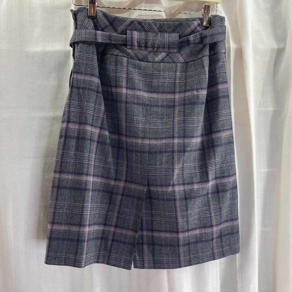 Plaid Gray and Purple Women's Skirt - Picture 2 of 7